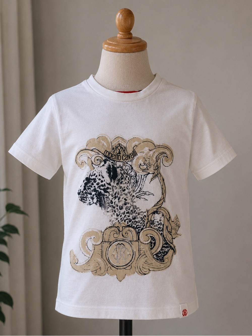 ROBERTO CAVALLI Boys White cheetah t-shirt size 6